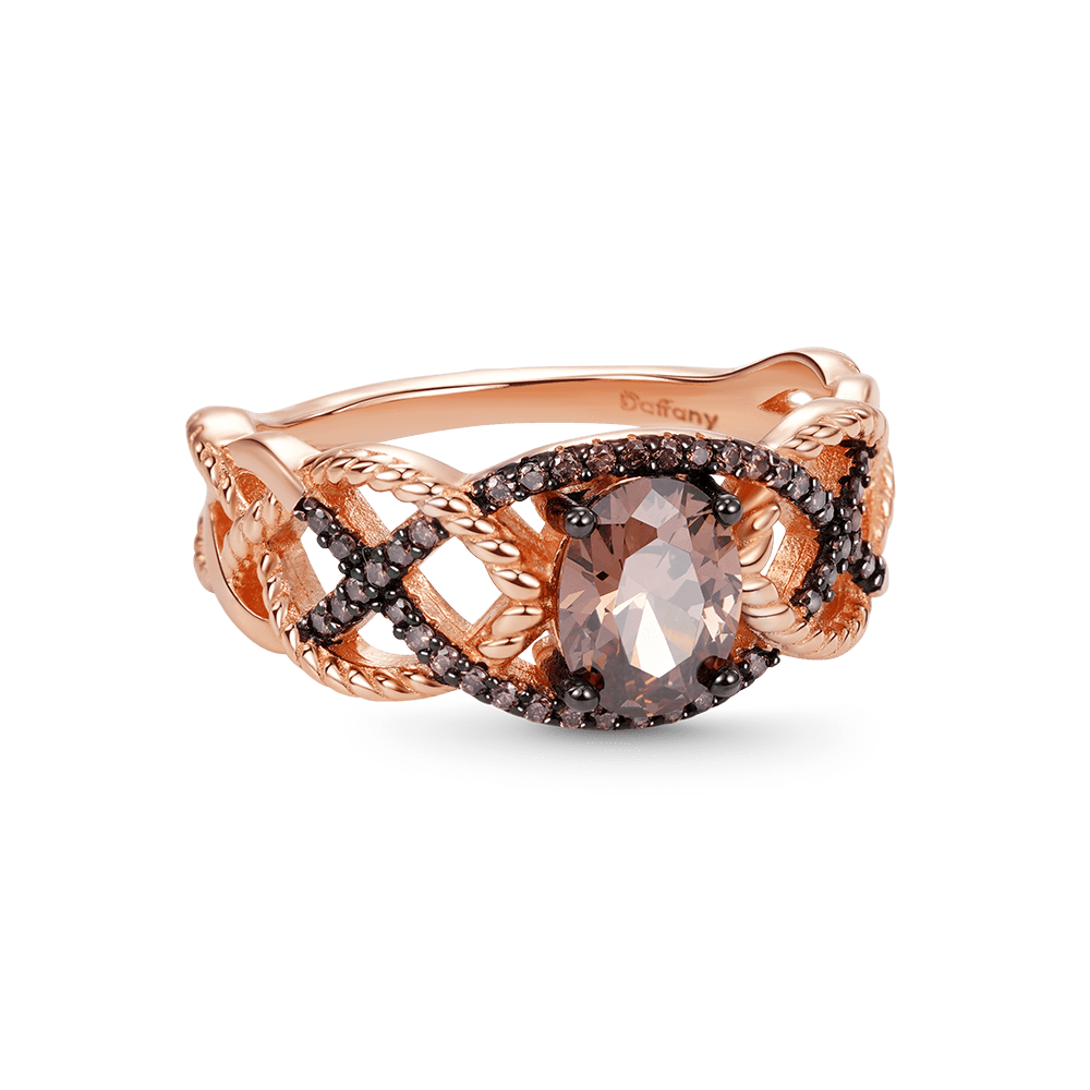 Gnoce Twisted Infinity Coffee Sapphires Band Ring_1