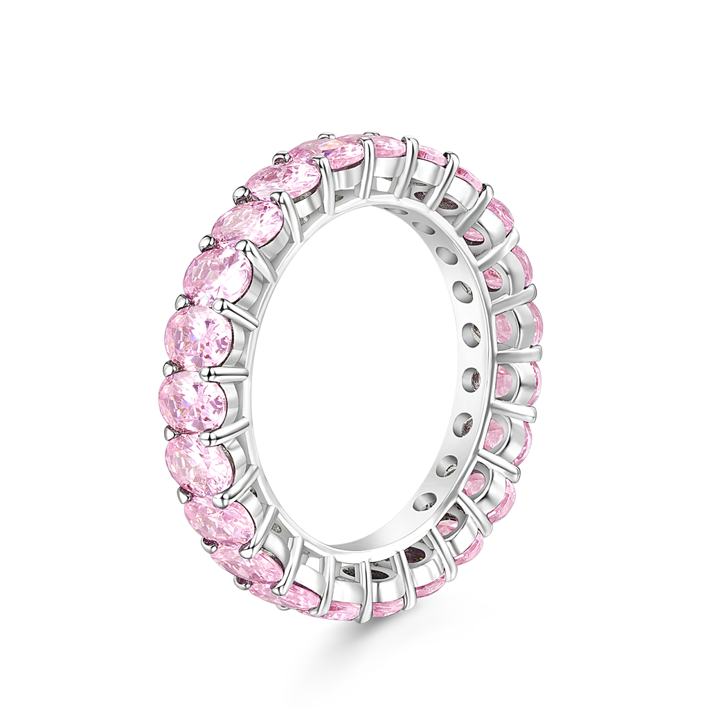 Gnoce Morganite Oval-cut Eternity Band Ring_2