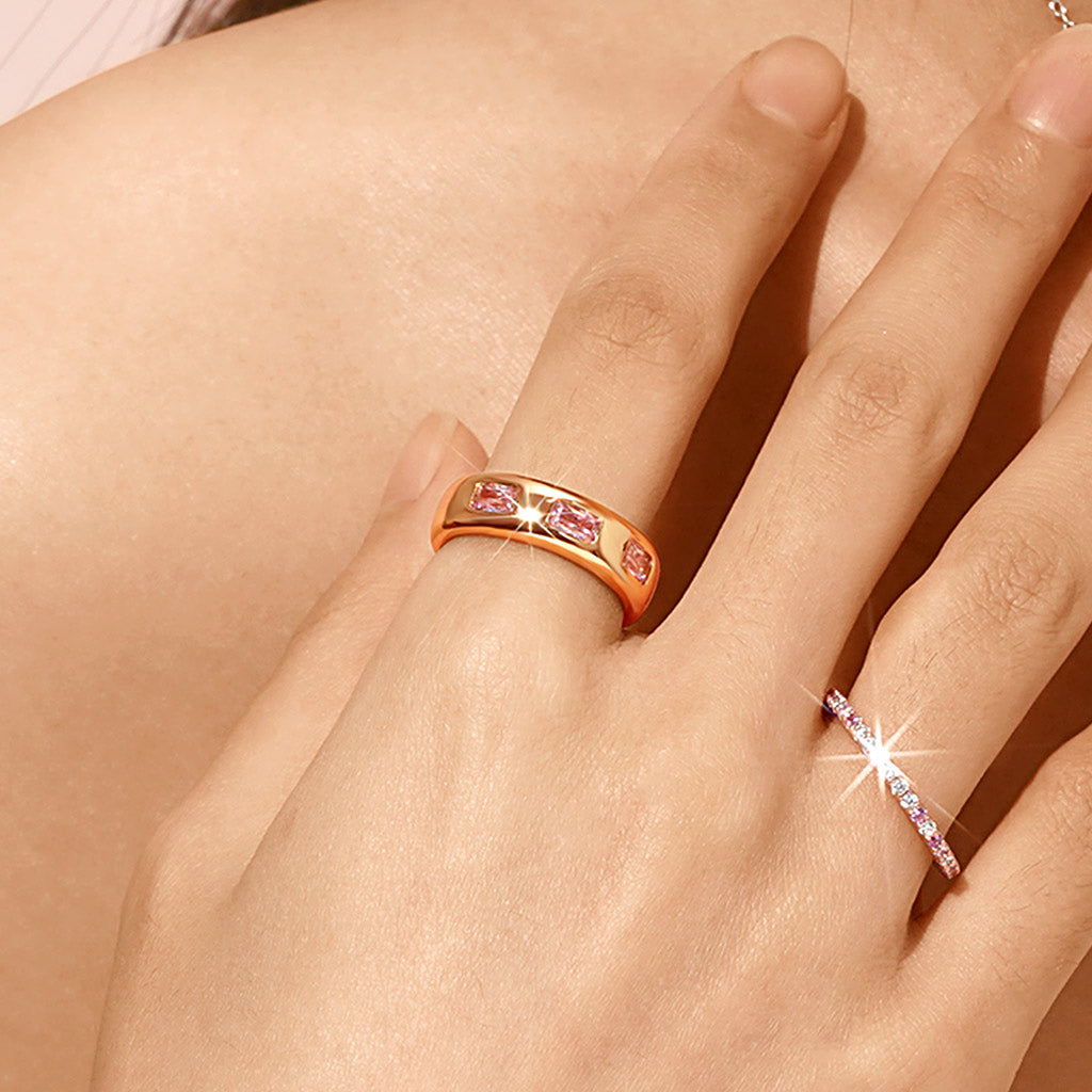 Gnoce Triple Morganite Bezel Ring_6