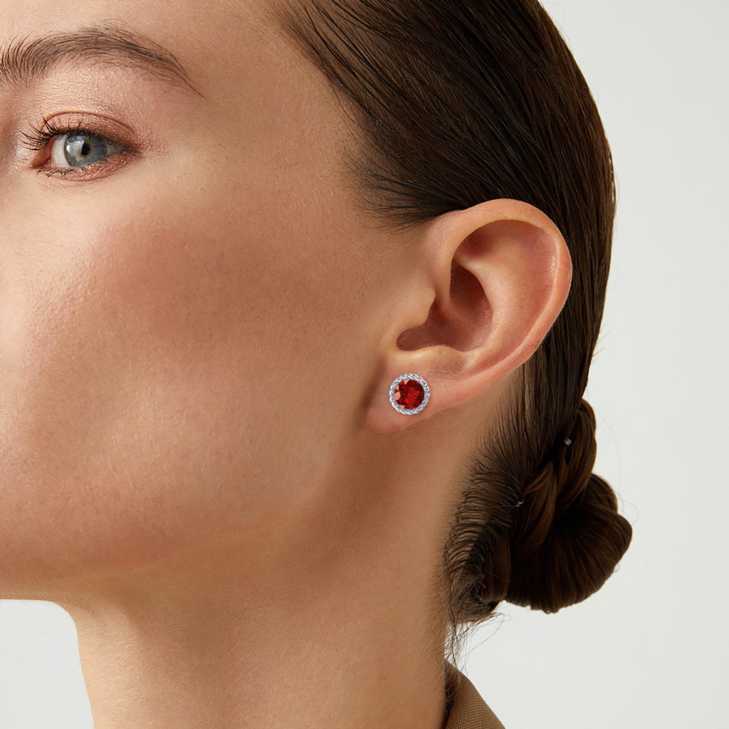 Gnoce Gemstone Twisted Rope Birthstone Studs Earrings_6