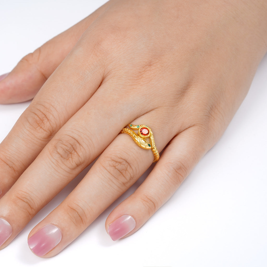 Gnoce Snake Wraps Gem Twisted Rope Ring_4