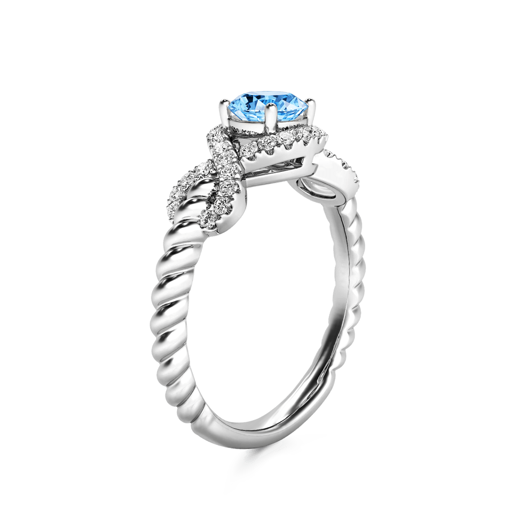 Gnoce Round Cut Twist Infinity Birthstone Ring_3