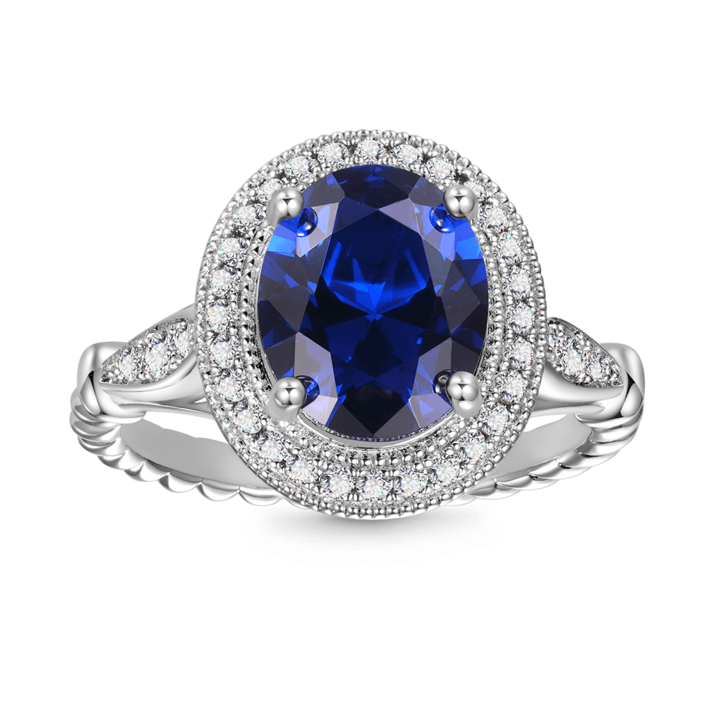 Gnoce Oval Cathedral Halo Twist Cocktail Ring_1