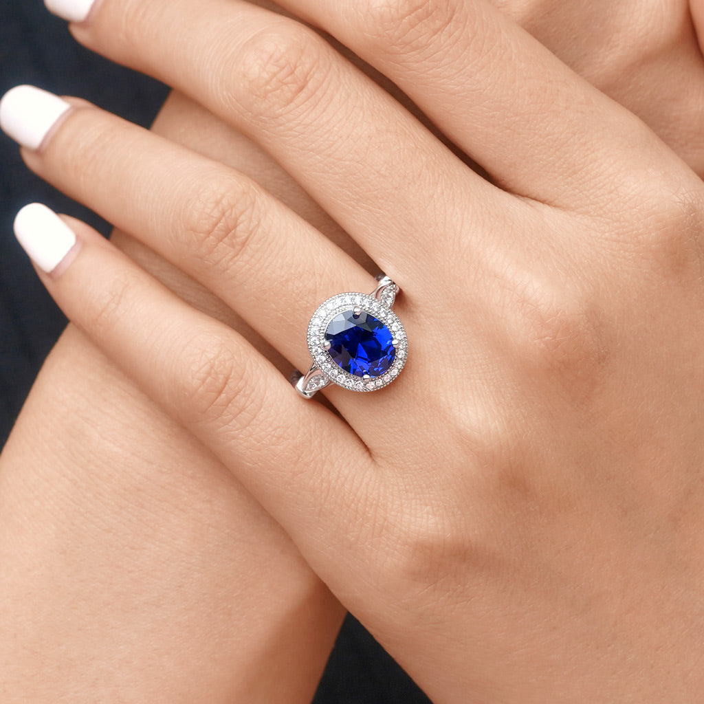 Gnoce Oval Cathedral Halo Twist Cocktail Ring_7