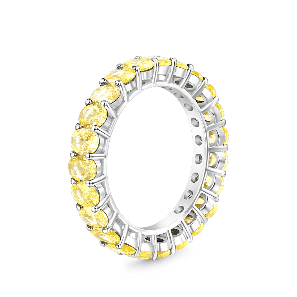 Gnoce Citrine Oval-cut Eternity Band Ring_3