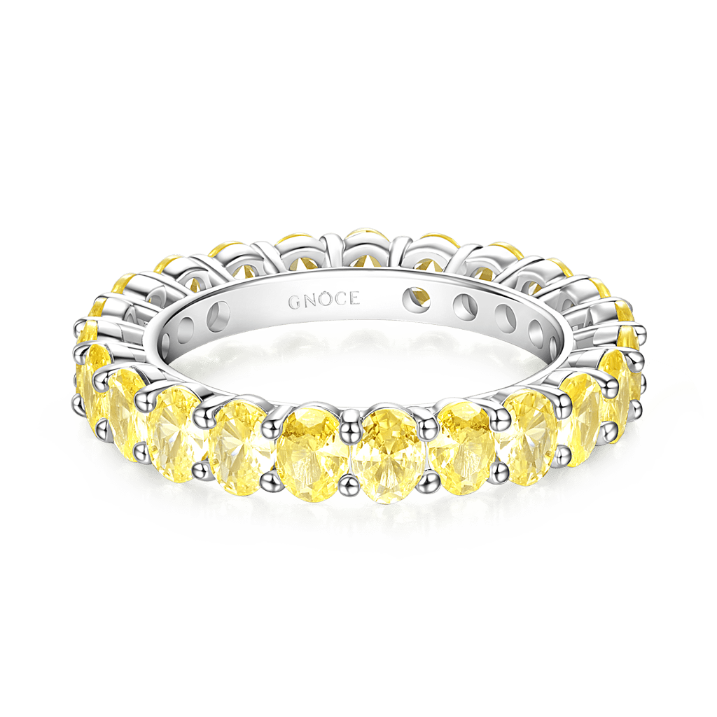 Gnoce Citrine Oval-cut Eternity Band Ring_1