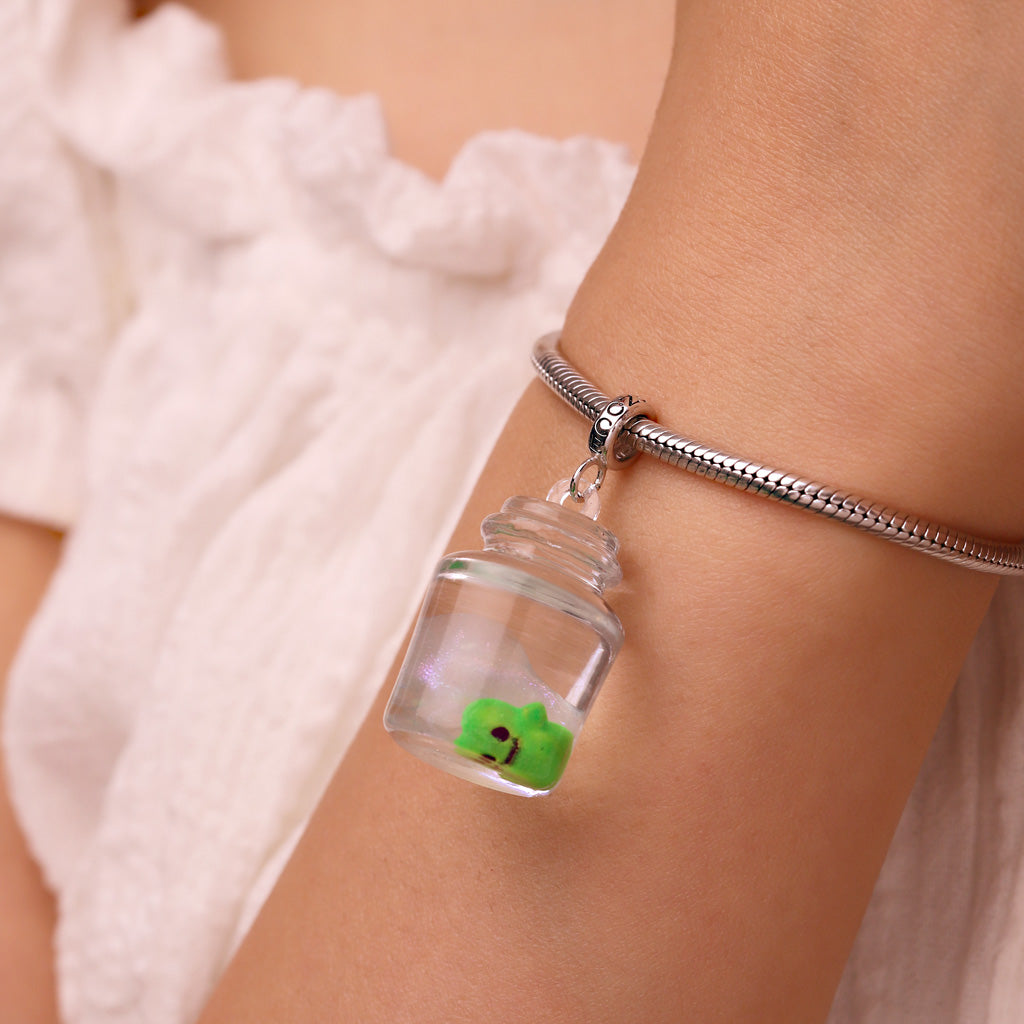 Gnoce Glow-in-the-Dark Ghost Glass Bottle Pendant Dangle Charm_6