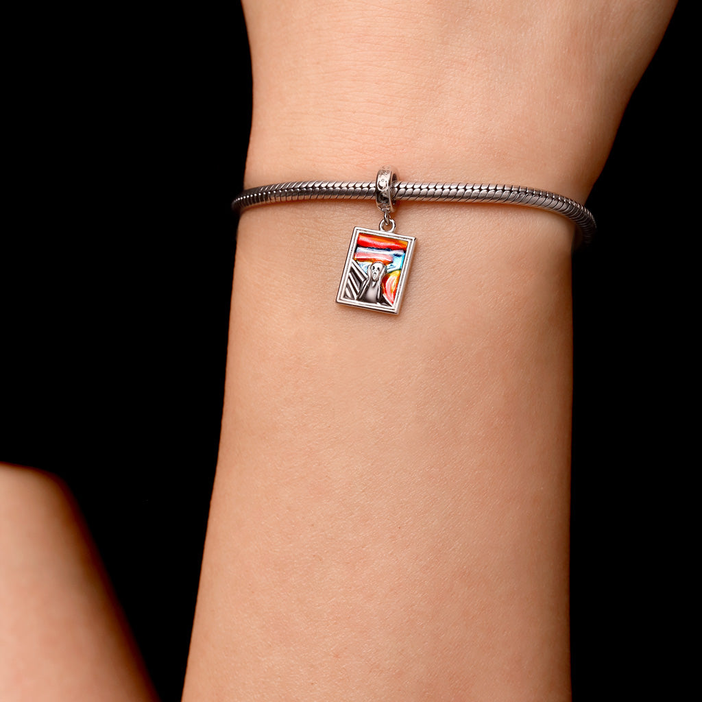 Gnoce Horror Chewing Scream Square Pendant Dangle Charm_7