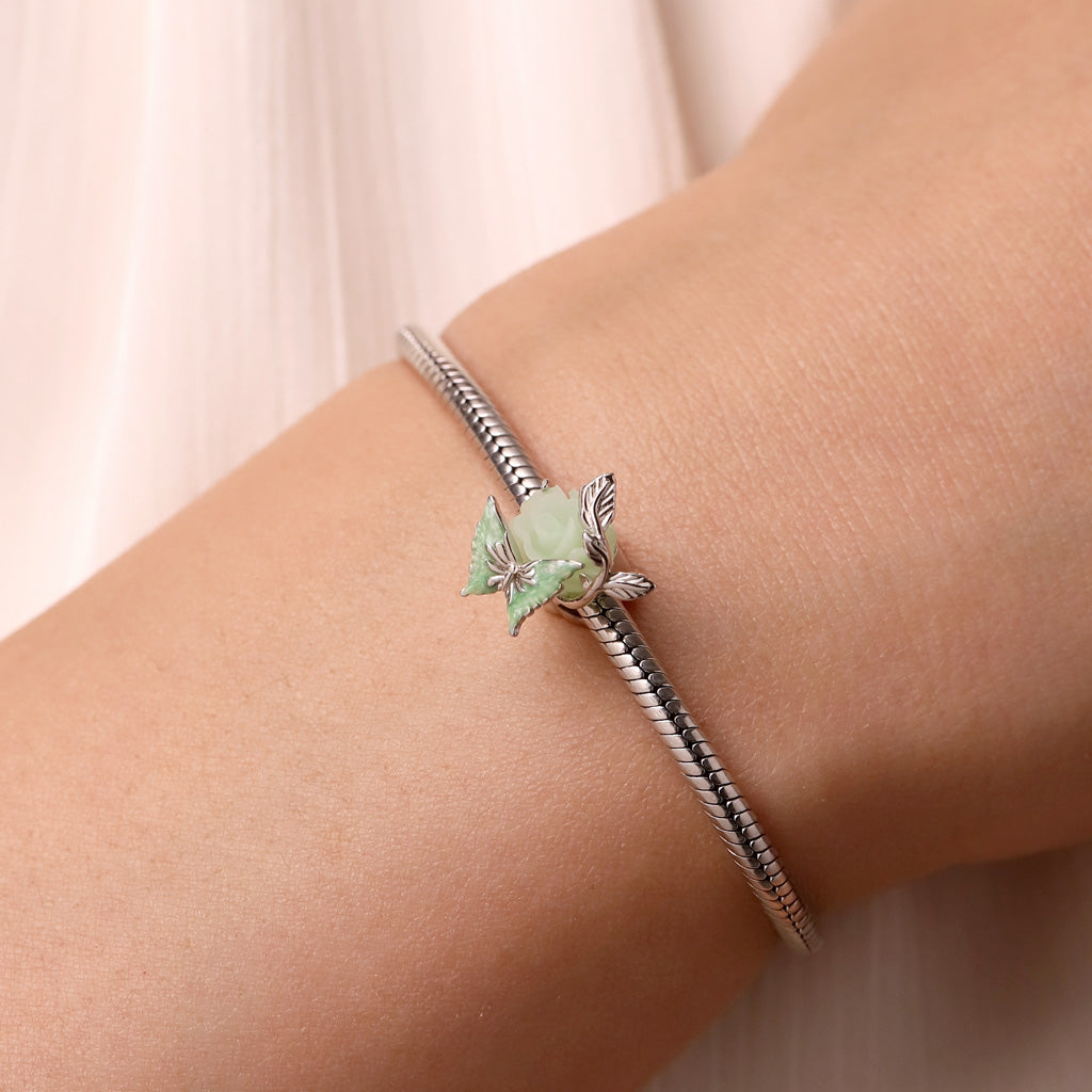 Gnoce Spring Glow-in-the-Dark Green Rose Butterfly Charm_5