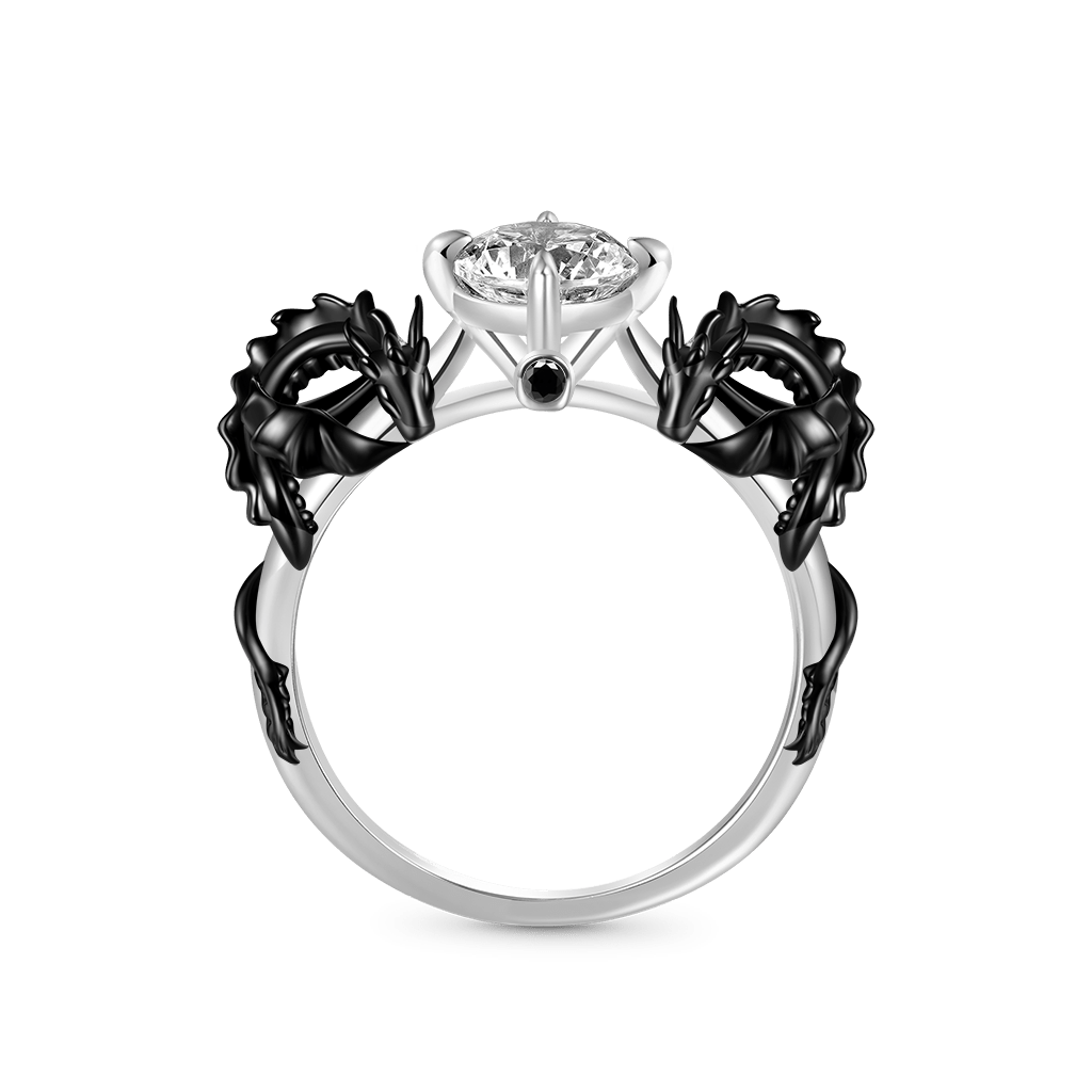 Gnoce Black Dragon Embrace White Diamond Ring_1