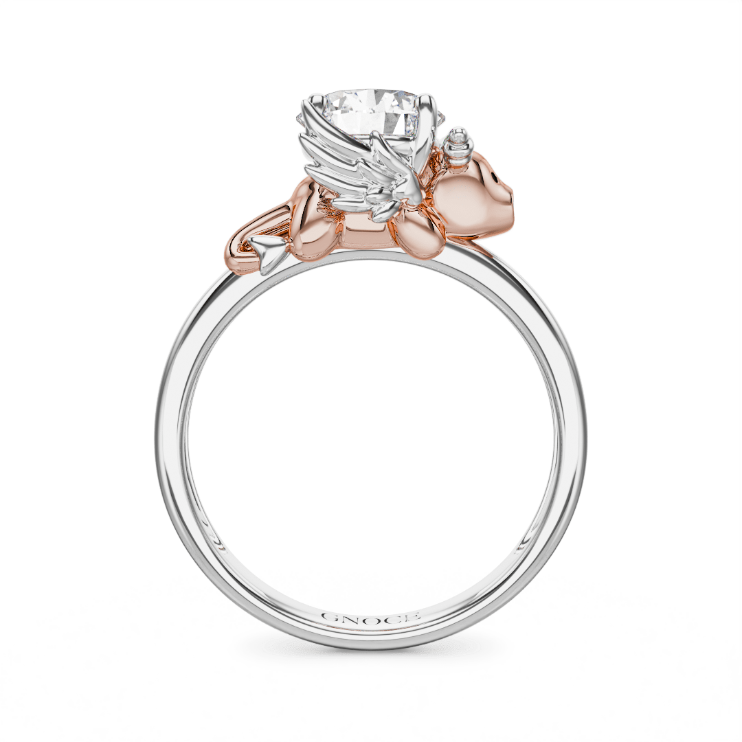 Gnoce Persimmon Dragon Embraces Moissanite Round Cut Ring_5