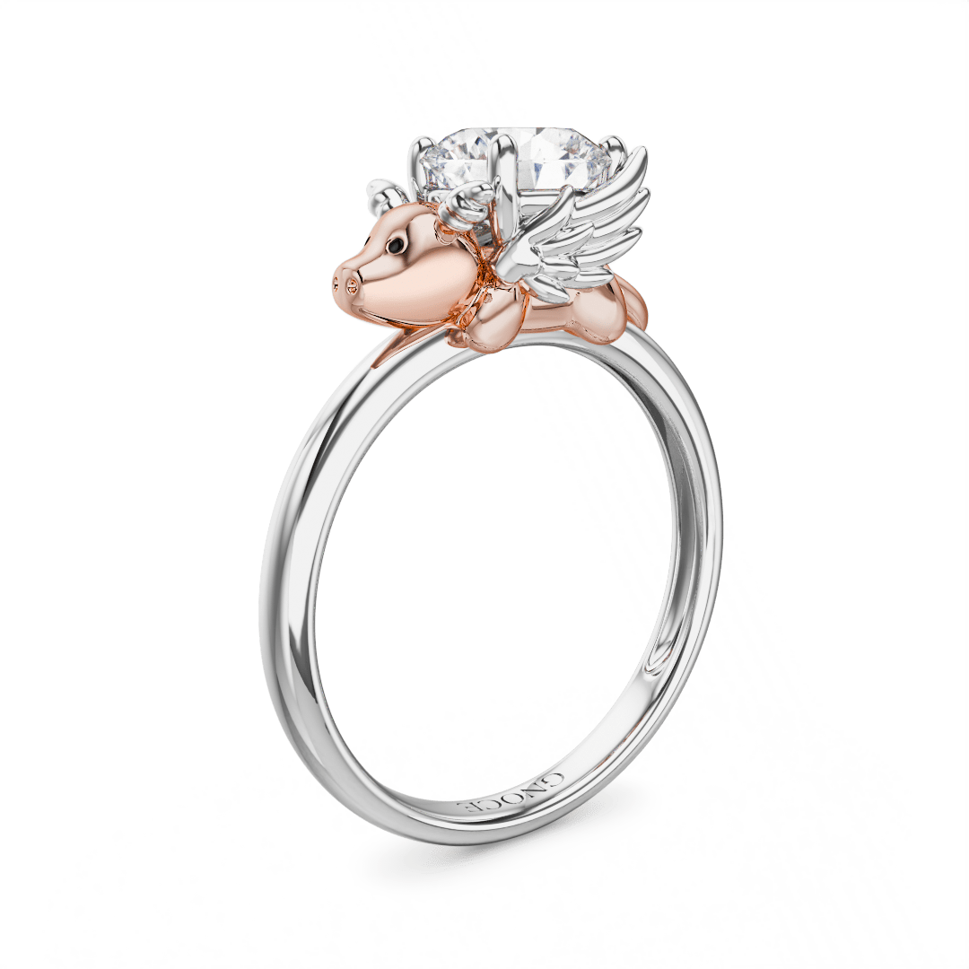 Gnoce Persimmon Dragon Embraces Moissanite Round Cut Ring_1