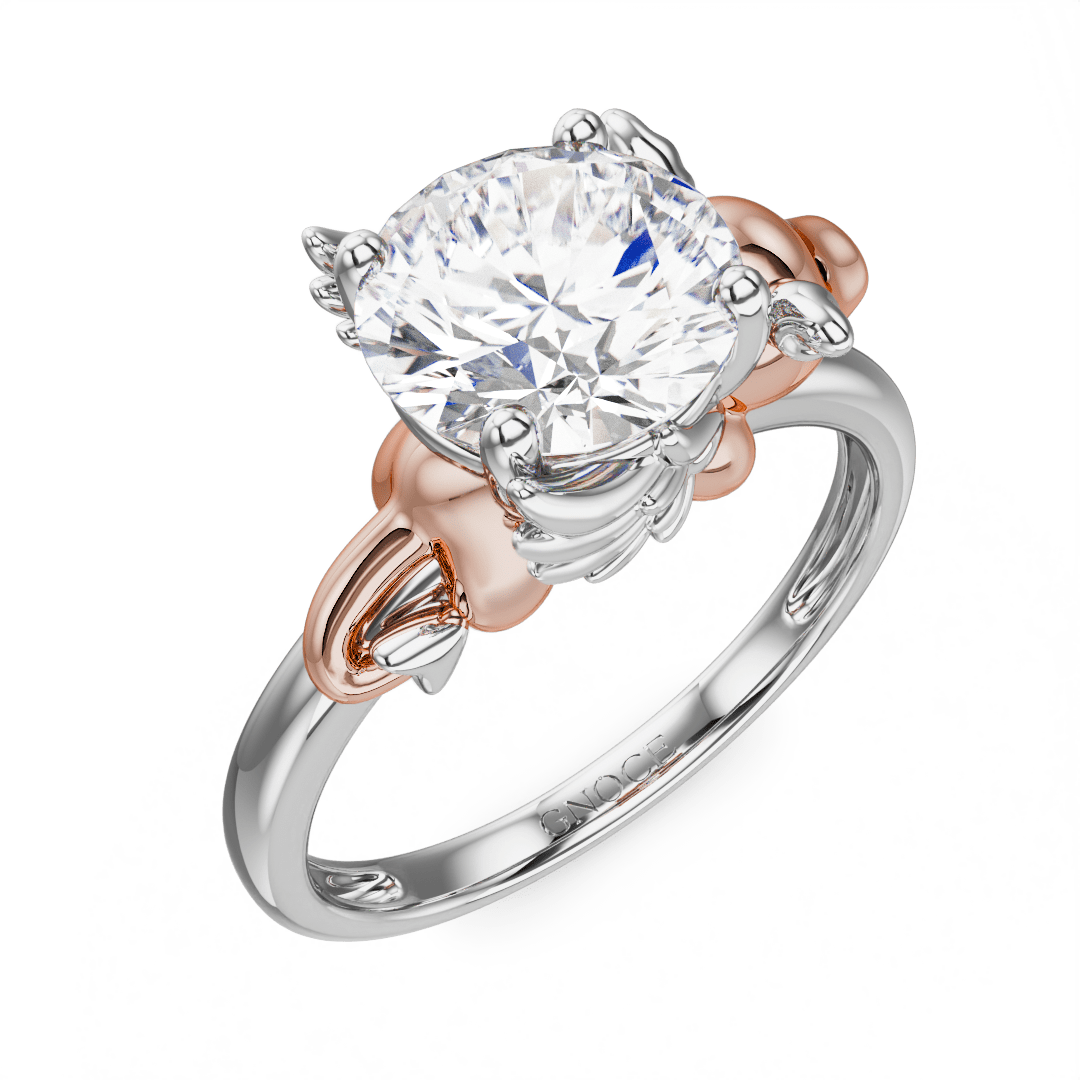 Gnoce Persimmon Dragon Embraces Moissanite Round Cut Ring_3