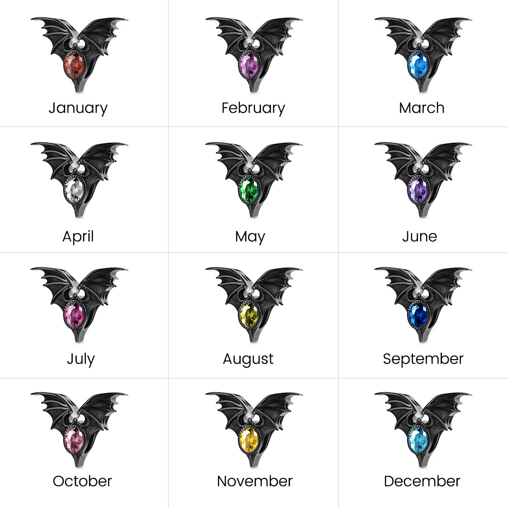 Gnoce Halloween Bat Birthstone Charm_7