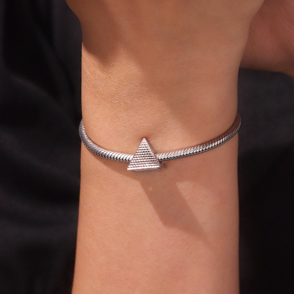 Gnoce City Series - Pyramid Charm Platinum-plated Silver Blend_4