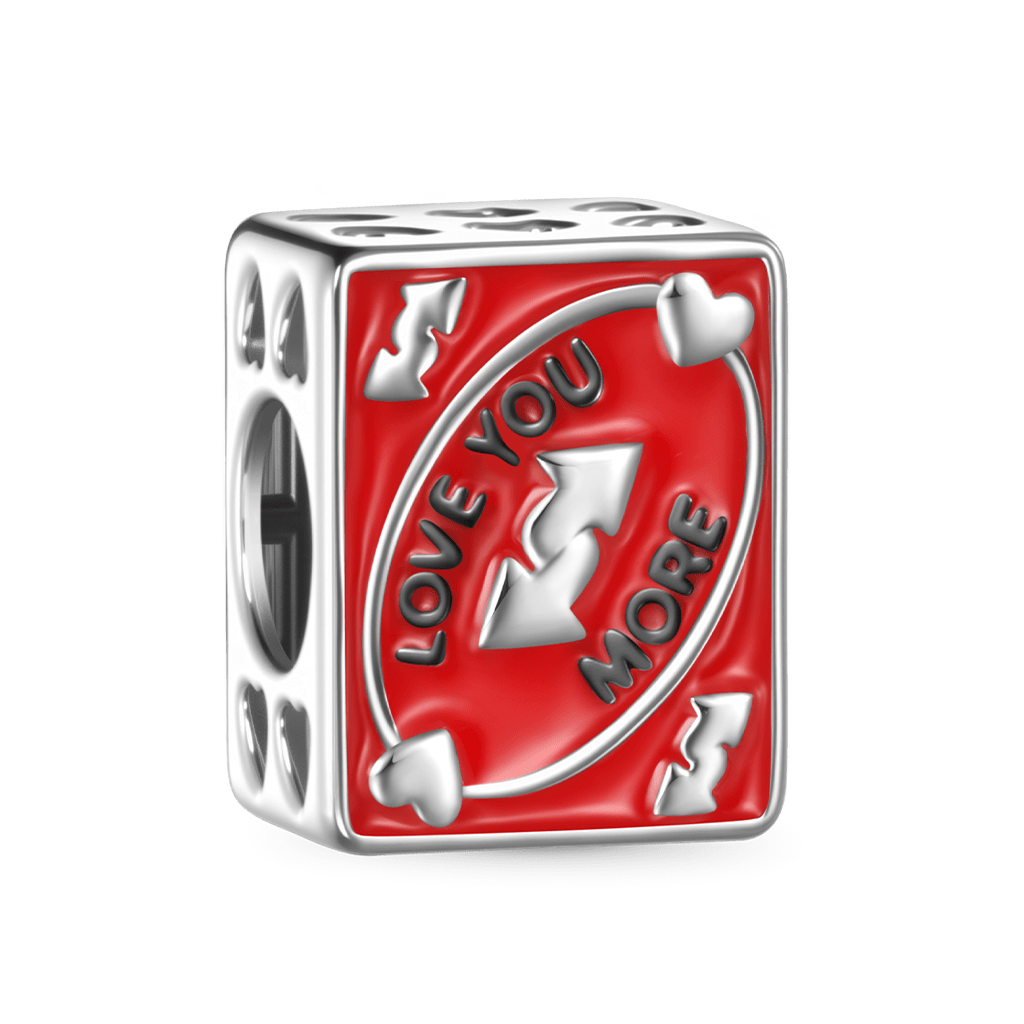 Gnoce "Love You More" Card Charm Platinum-plated Silver Blend_5