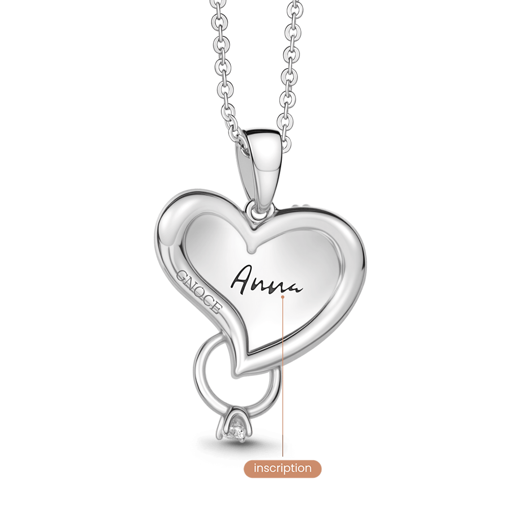 Gnoce ‘Happy Anniversary’ Customized Birthstone Heart-shaped Necklace_4