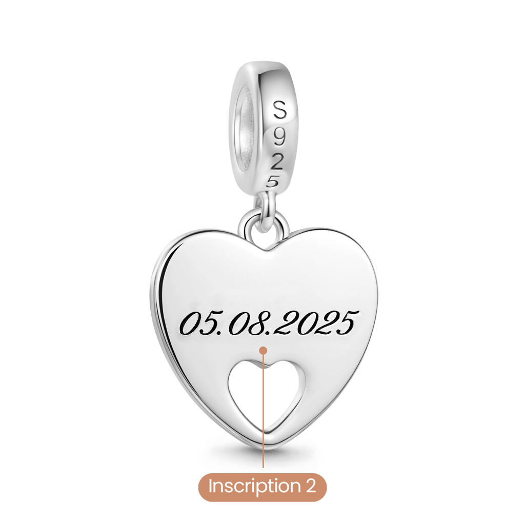 Gnoce Heart Double-Sided Engravable Charm Platinum-plated Silver Blend_6