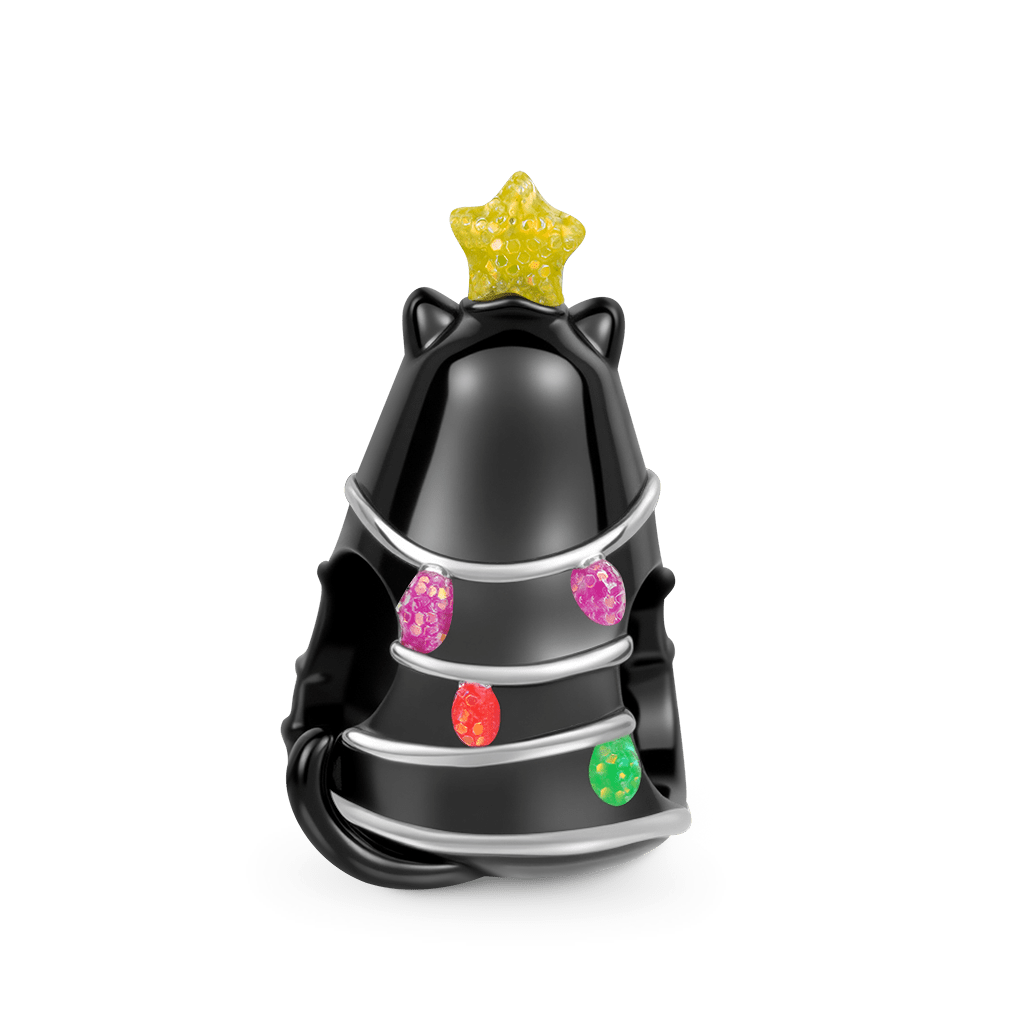 Gnoce Glow-in-the-Dark Black Cat Christmas Tree Charm_6