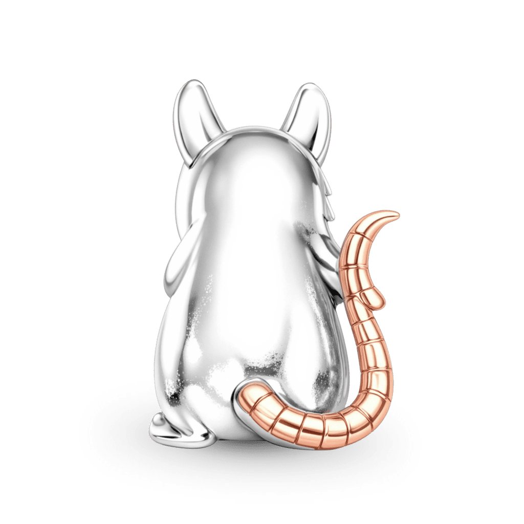 Gnoce Custom Opossum Embrace Birthstone Charm Platinum-plated Silver Blend_5