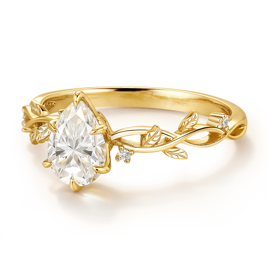 Gnoce Nature-Inspired Leaf & Vine Radiant-cut Engagement Ring_4