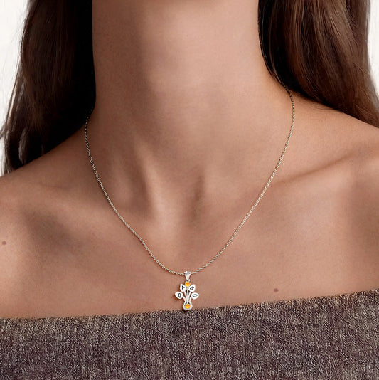 Gnoce Personalized Multi-letter Family Flower Necklace for Women_2