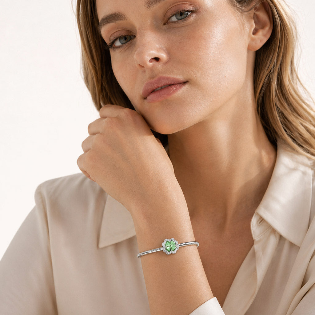 Gnoce Lucky Green Four-leaf Clover Charm_6