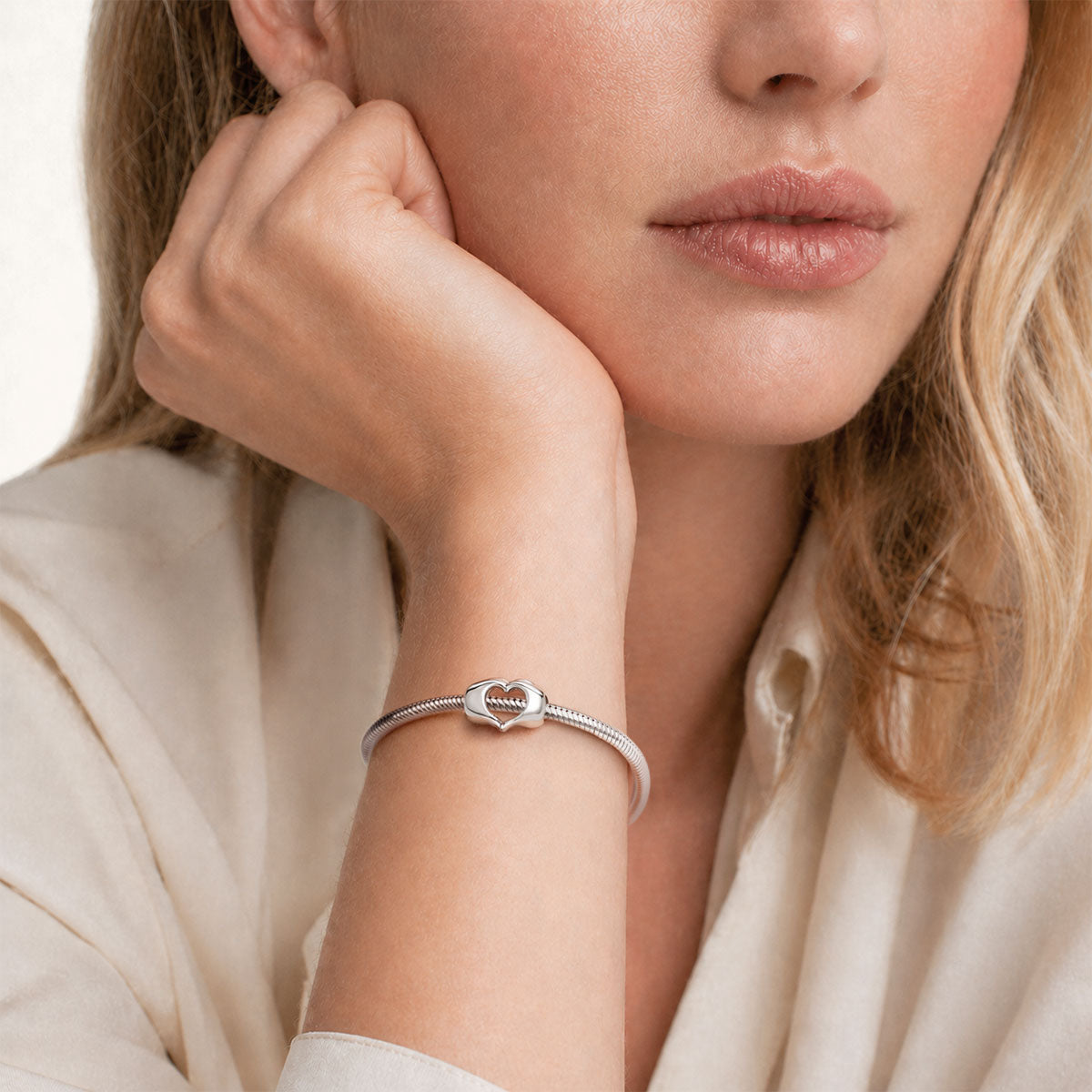 Gnoce Forever in Our Hearts Charm Platinum-plated Silver Blend_6