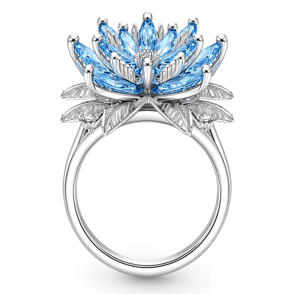 Gnoce Blue Lotus Pear-Cut Ring_4