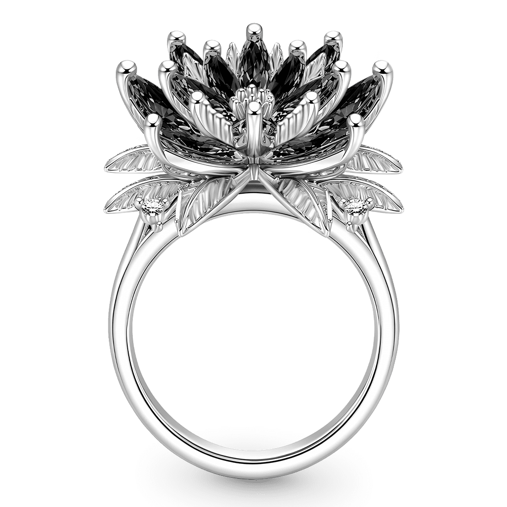 Gnoce Black Lotus Pear-Cut Ring_4