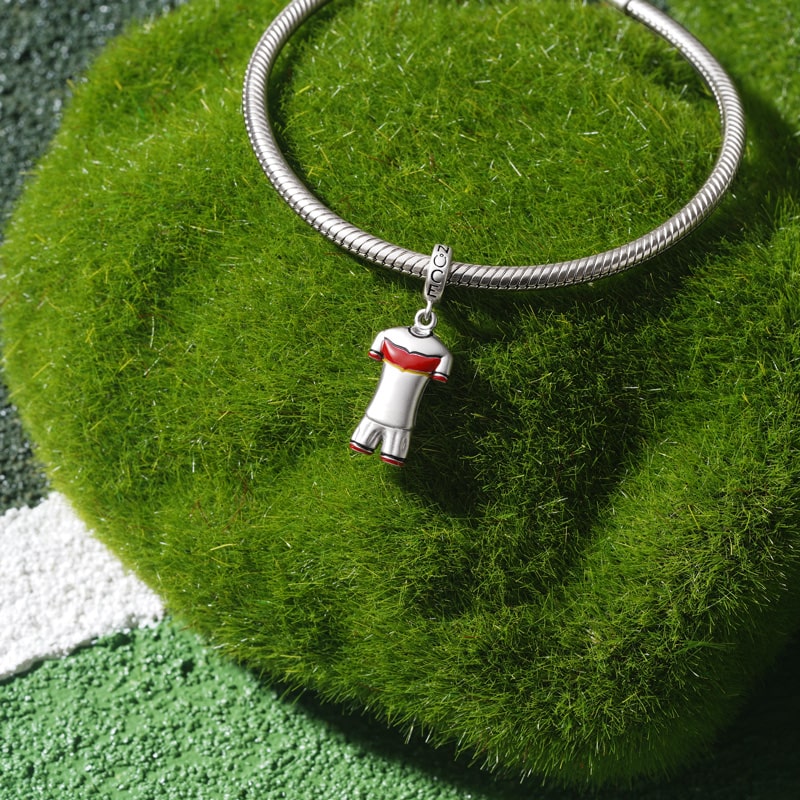 Gnoce German Style Soccer Jerseys Charm Platinum-plated Silver Blend_6