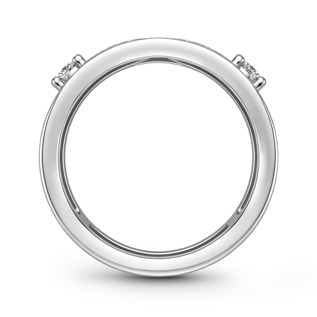 Gnoce Braided Three-Tier Horseshoe Ring Platinum-plated Silver Blend_6
