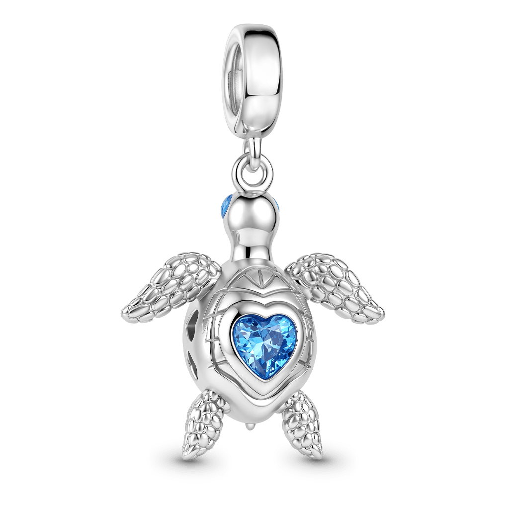 Gnoce Turtle Dangle Charm Platinum-plated Silver Blend_5