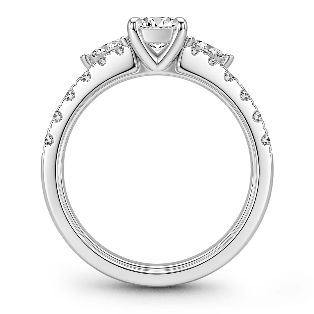 Gnoce Oval Cut Moissanite Engagement Ring Set Platinum-plated Silver Blend_6