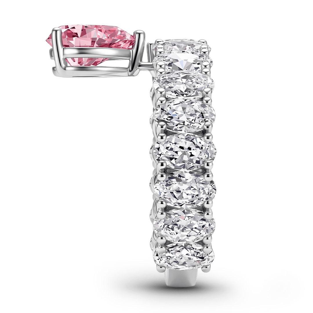 Gnoce Pink Pear Cut Eternity Ring Platinum-plated Silver Blend_6