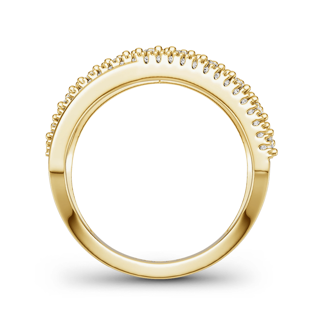 Gnoce Bezel Set Milgrain Crisscross Ring_6