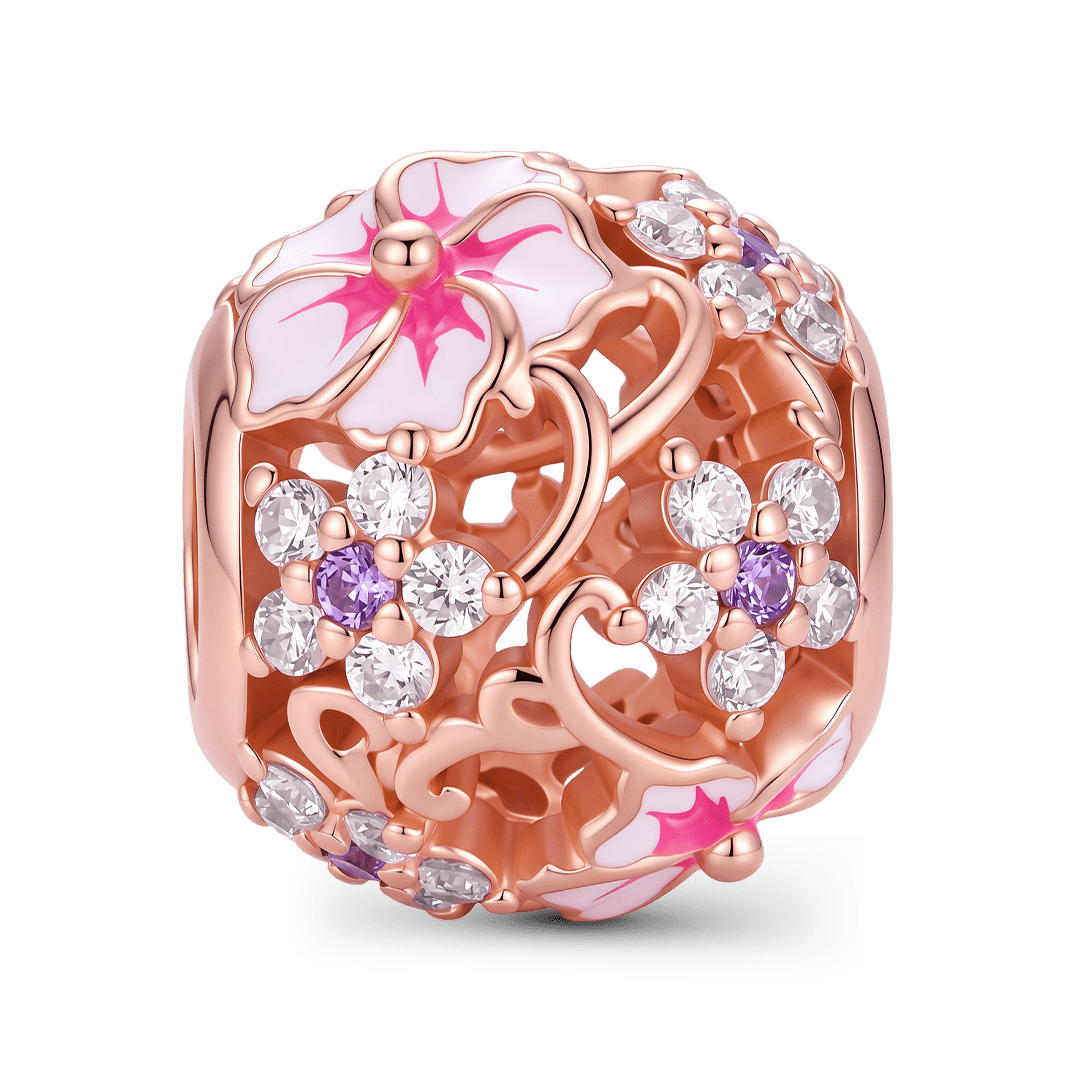 Gnoce Japanese Style Pink Cherry Blossom Beads 925 Sterling Silver_5