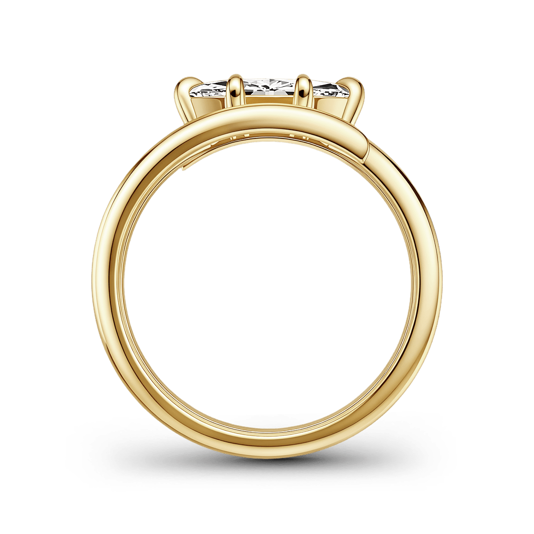 Gnoce Marquise Cut Moissanite Twist Spiral Band Engagement Ring_6