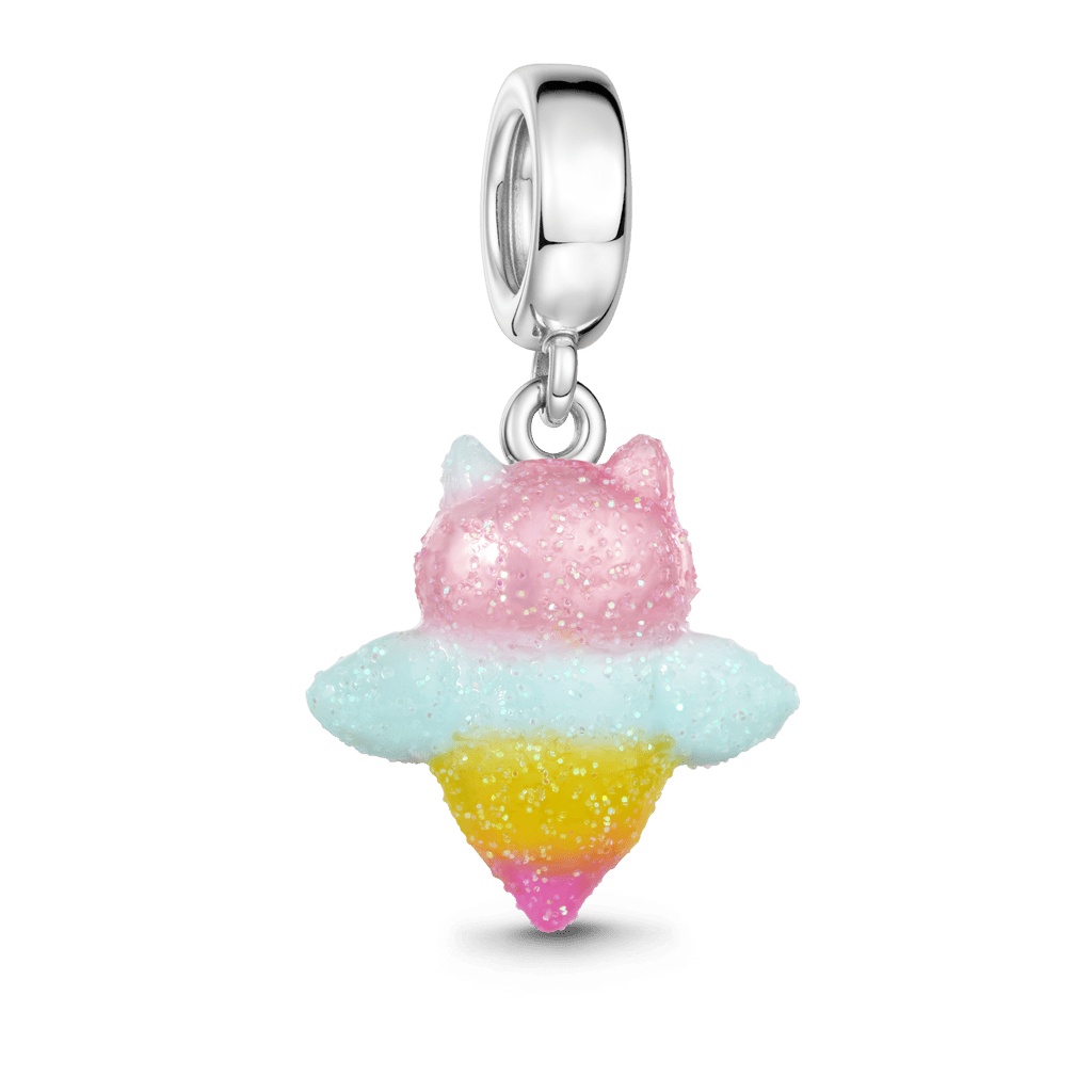 Gnoce Glow-in-the-dark Sea Angel Dangle Charm Platinum-plated Silver Blend_6