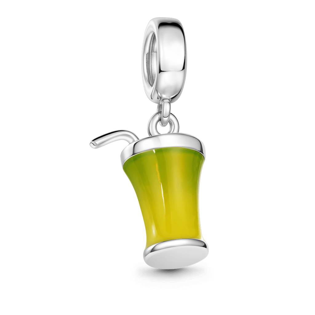 Gnoce Matcha Latte Dangle Charm Platinum-plated Silver Blend_5