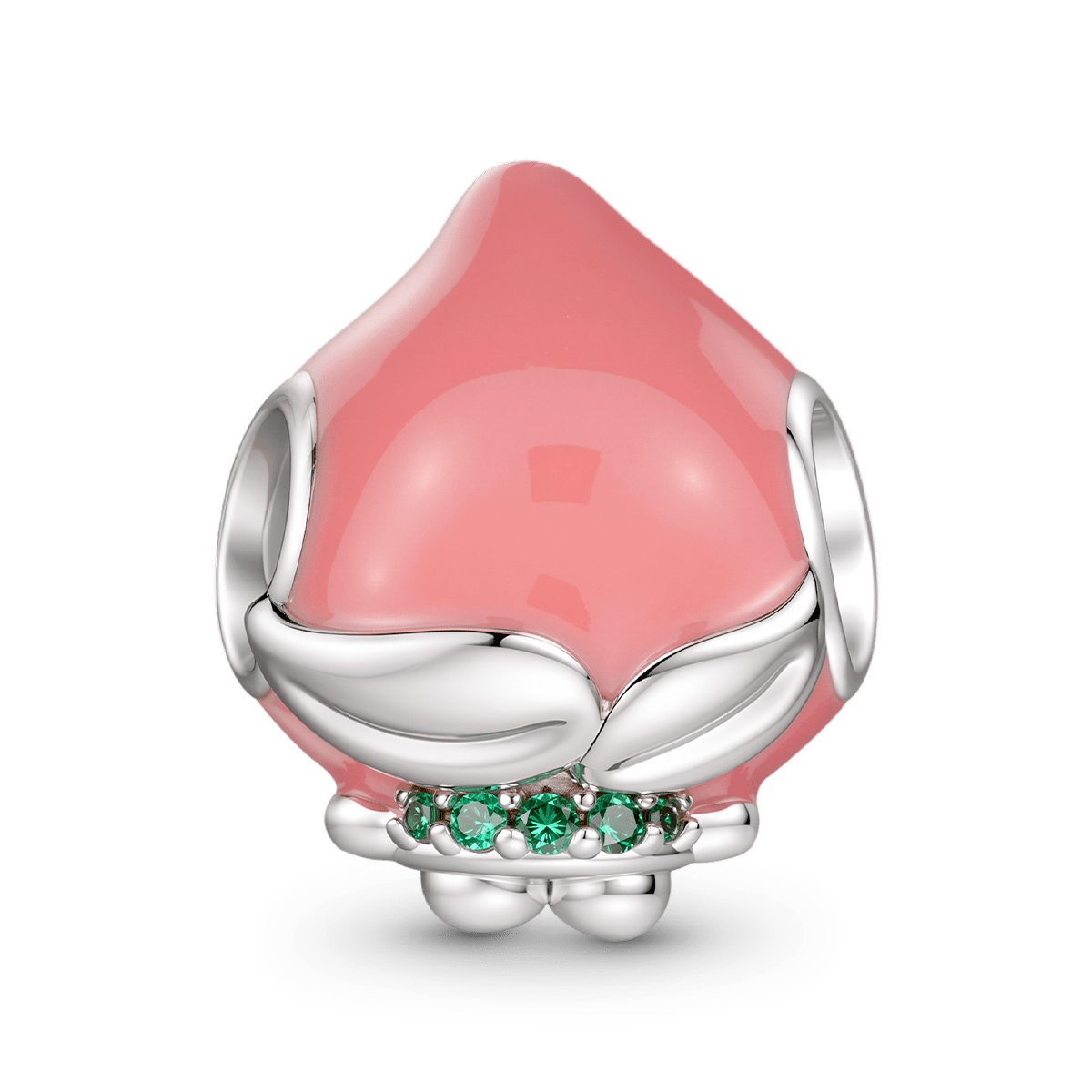 Gnoce Peach Doll Stoppers Charm Platinum-plated Silver Blend_5