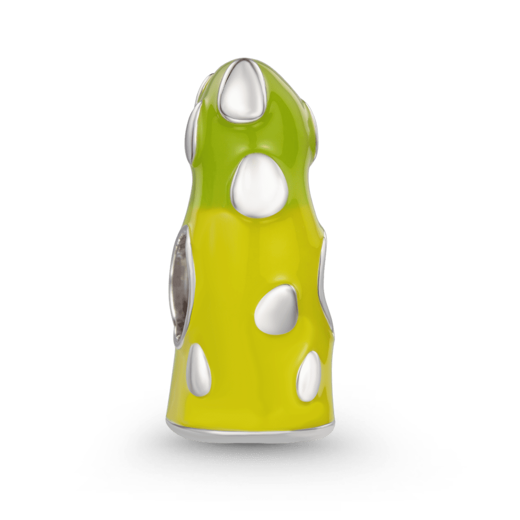 Gnoce Asparagus Doll Stoppers Charm Platinum-plated Silver Blend_5
