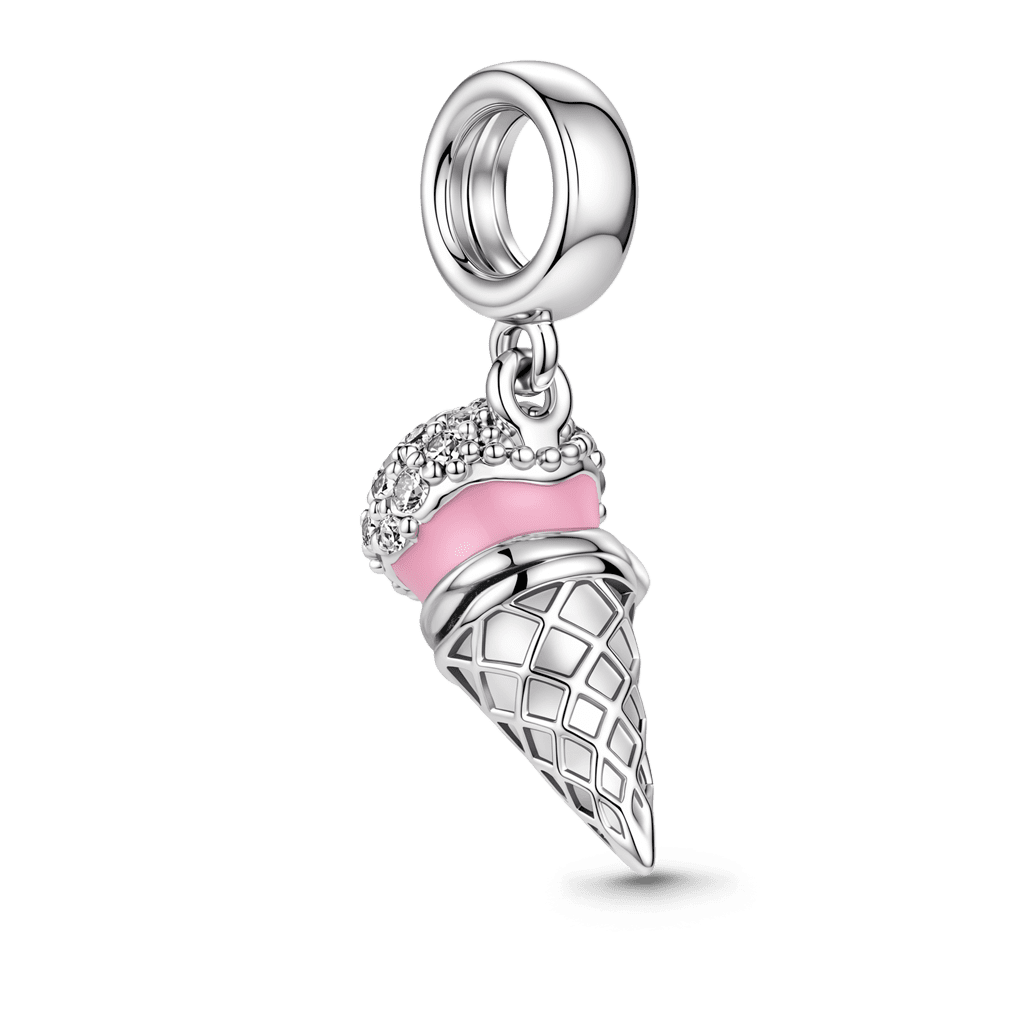Gnoce Ice Cream Can Open Dangle Charm Platinum-plated Silver Blend_6