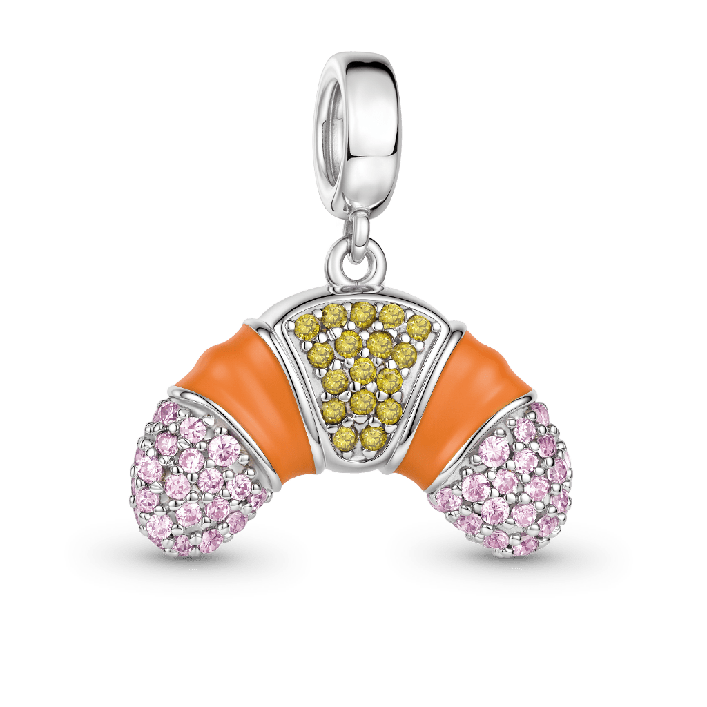 Gnoce Croissant Dangle Charm Platinum-plated Silver Blend_5