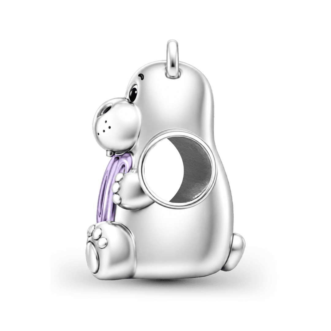 Gnoce Bloom Bright Hippo Charm Bead Platinum-plated Silver Blend_6