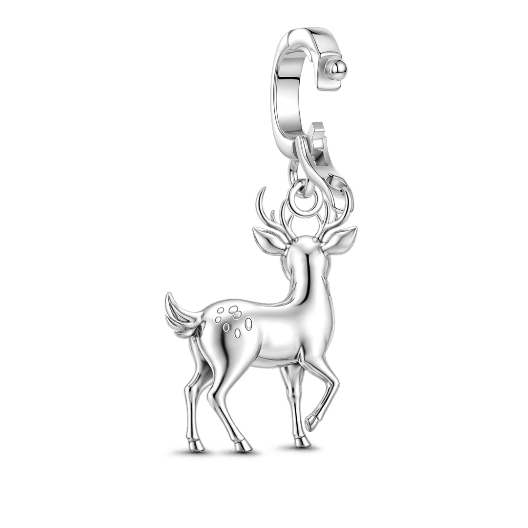 Gnoce Roam Free Deer Clasp Dangle Charm Platinum-plated Silver Blend_6