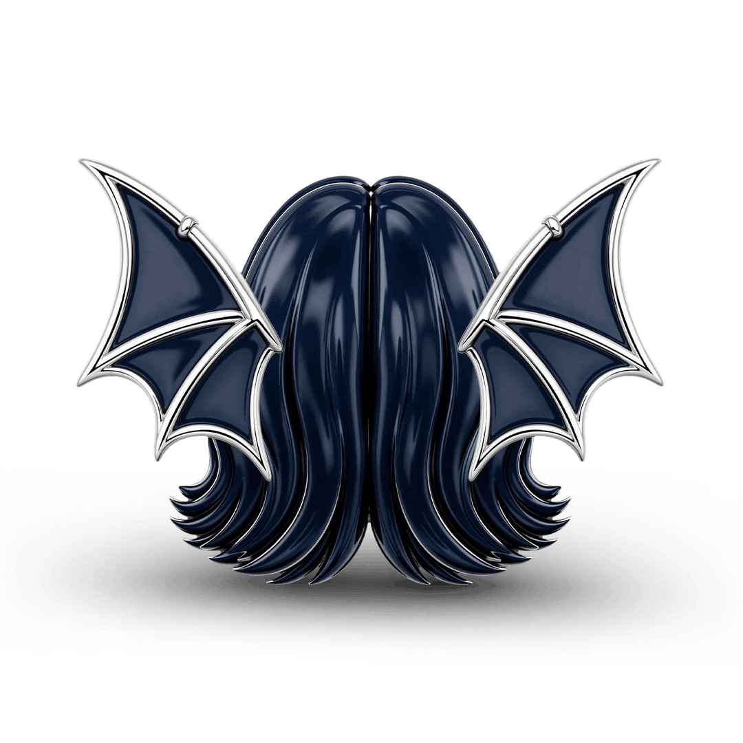 Gnoce Halloween Punk Rock Star Skull Bead Charm Platinum‑plated Silver Blend_6