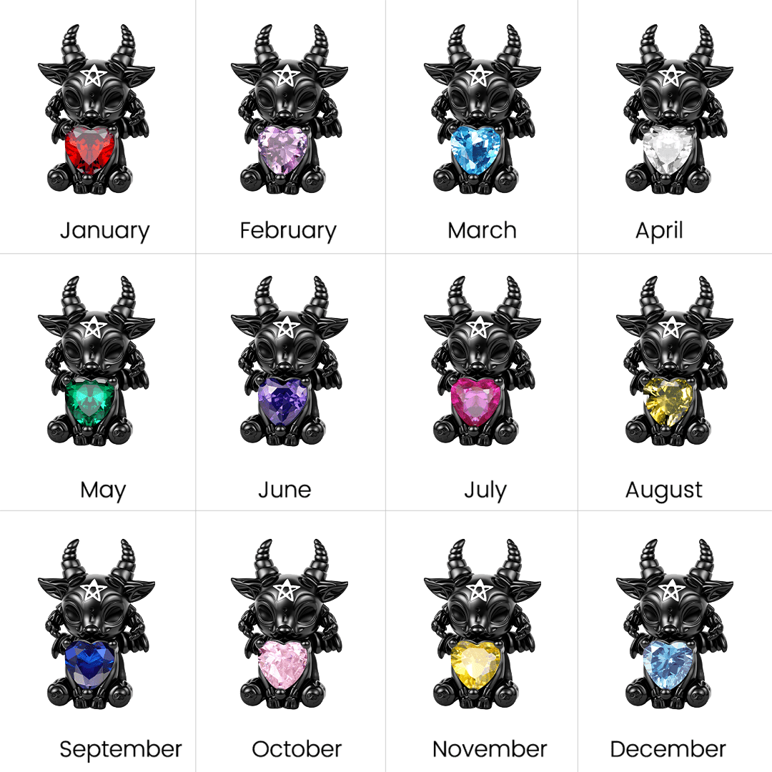 Gnoce Halloween Gothic Baphomet Goat Birthstone Bead_6