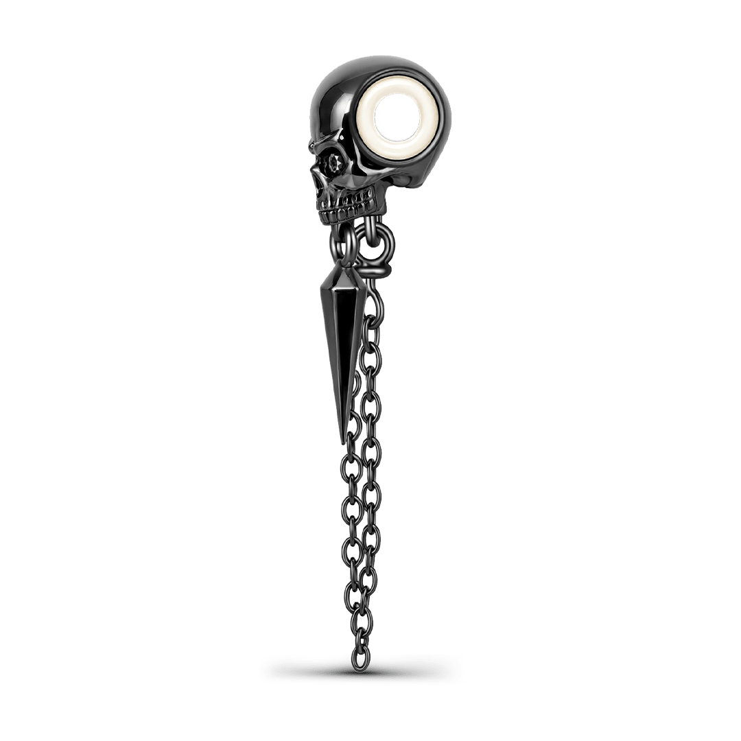 Gnoce Halloween Punk Series Black Skull Safety Chain Black Gold-plated Silver Blend_5