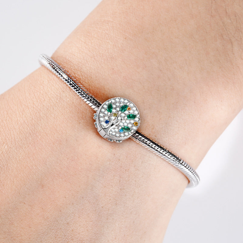 Gnoce "My Family Tree Tells a Rich Story " 925 Authentic Sterling Silver Family Tree Magnetic Locket Photo Charms for Family/ Mother / Father Present_3